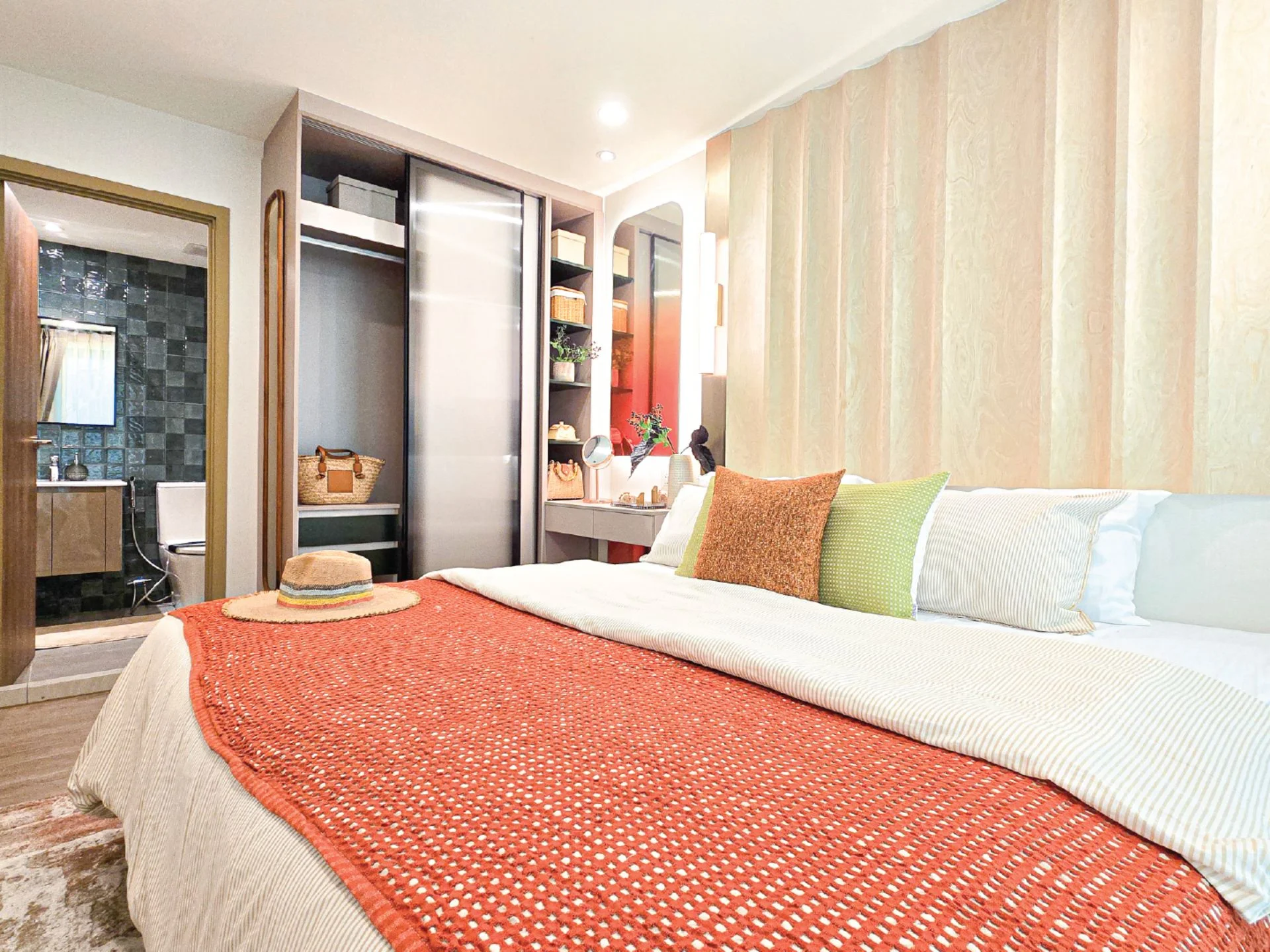 Master bedroom interior in 2-bedroom apartment at The Title Sierra, Bang Tao