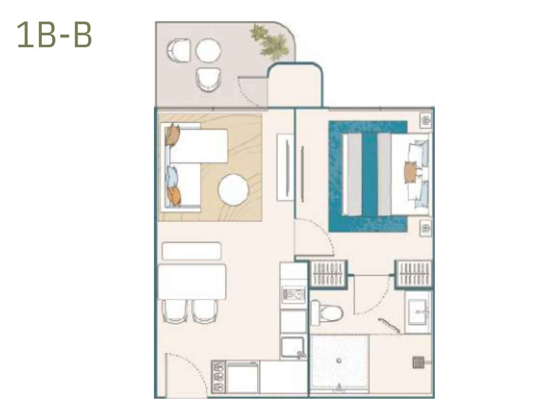 Unit Plan 1 bedroom 46 sqm PEYLAA Phuket