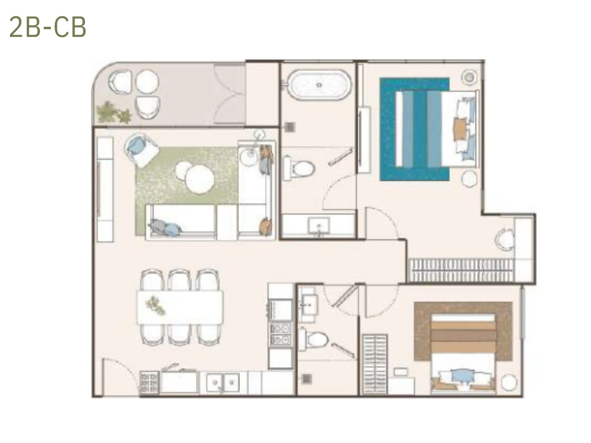 Unit Plan 2 bedroom 84 sqm PEYLAA Phuket