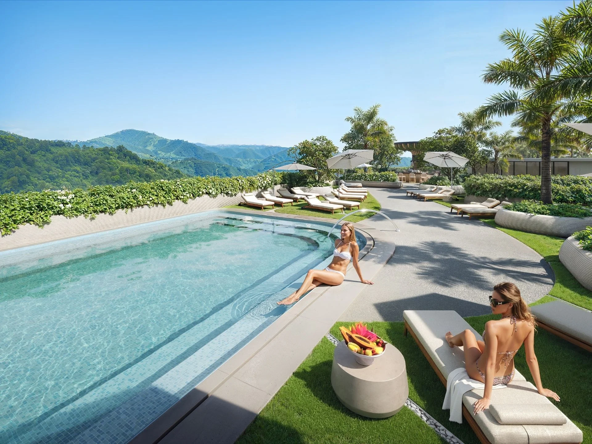 Бассейн и зона с шезлонгами в Sun Hills Lakeside, Банг Тао