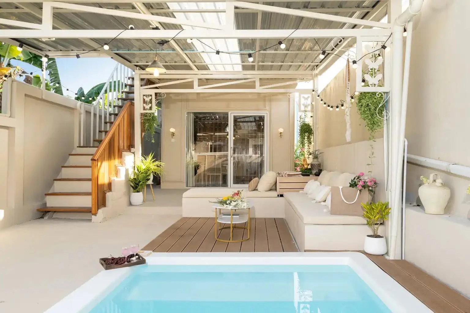Private pool and terrace area at 2-bedroom villa, Rawai