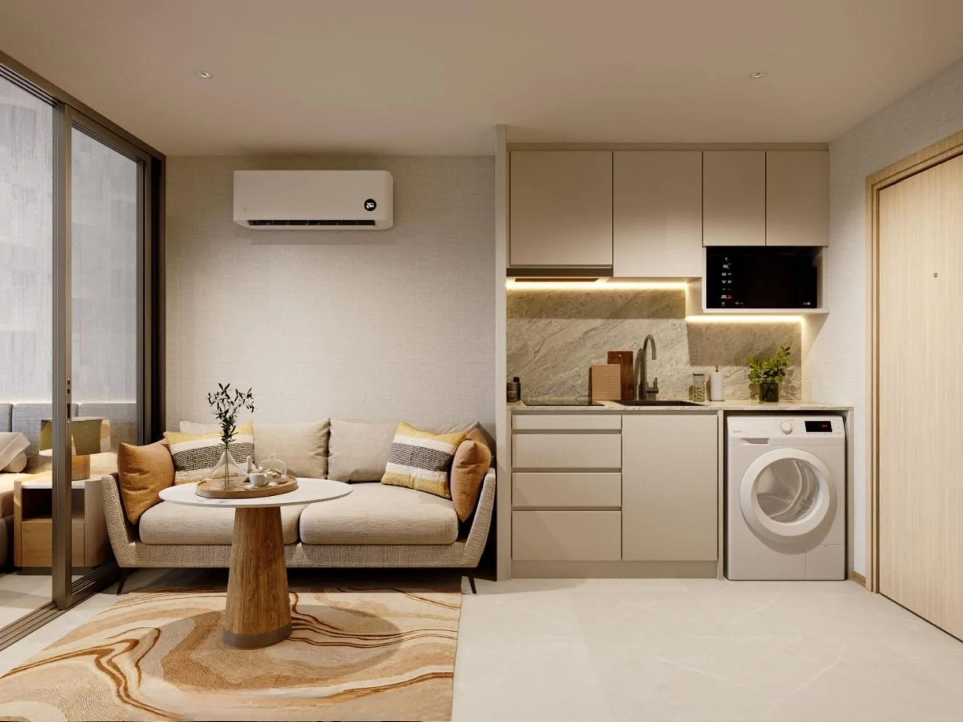 Студия с гостиной и кухней в VIBE Residence, Каро