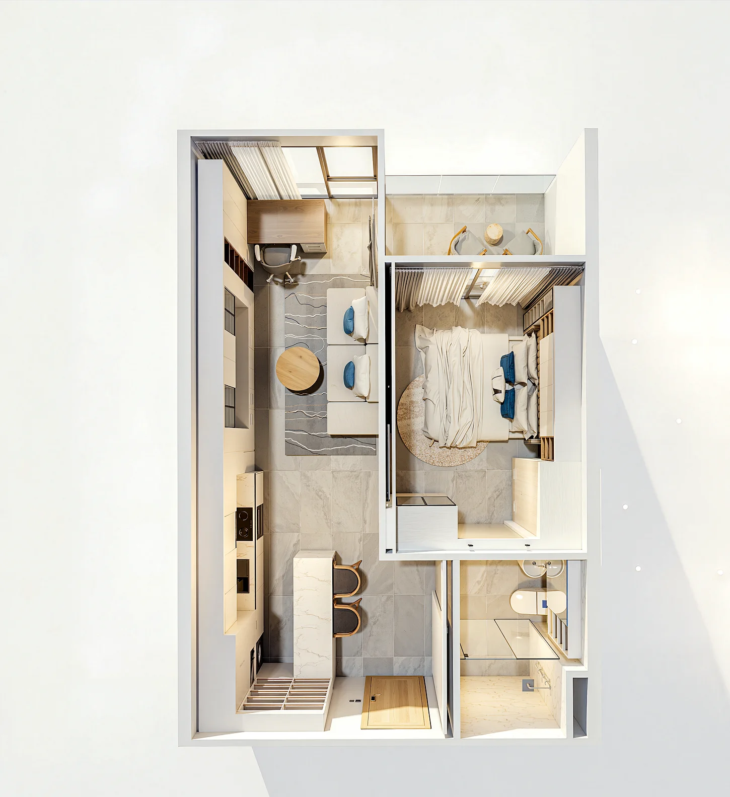 Unit Plan 1 bedroom 54qm  