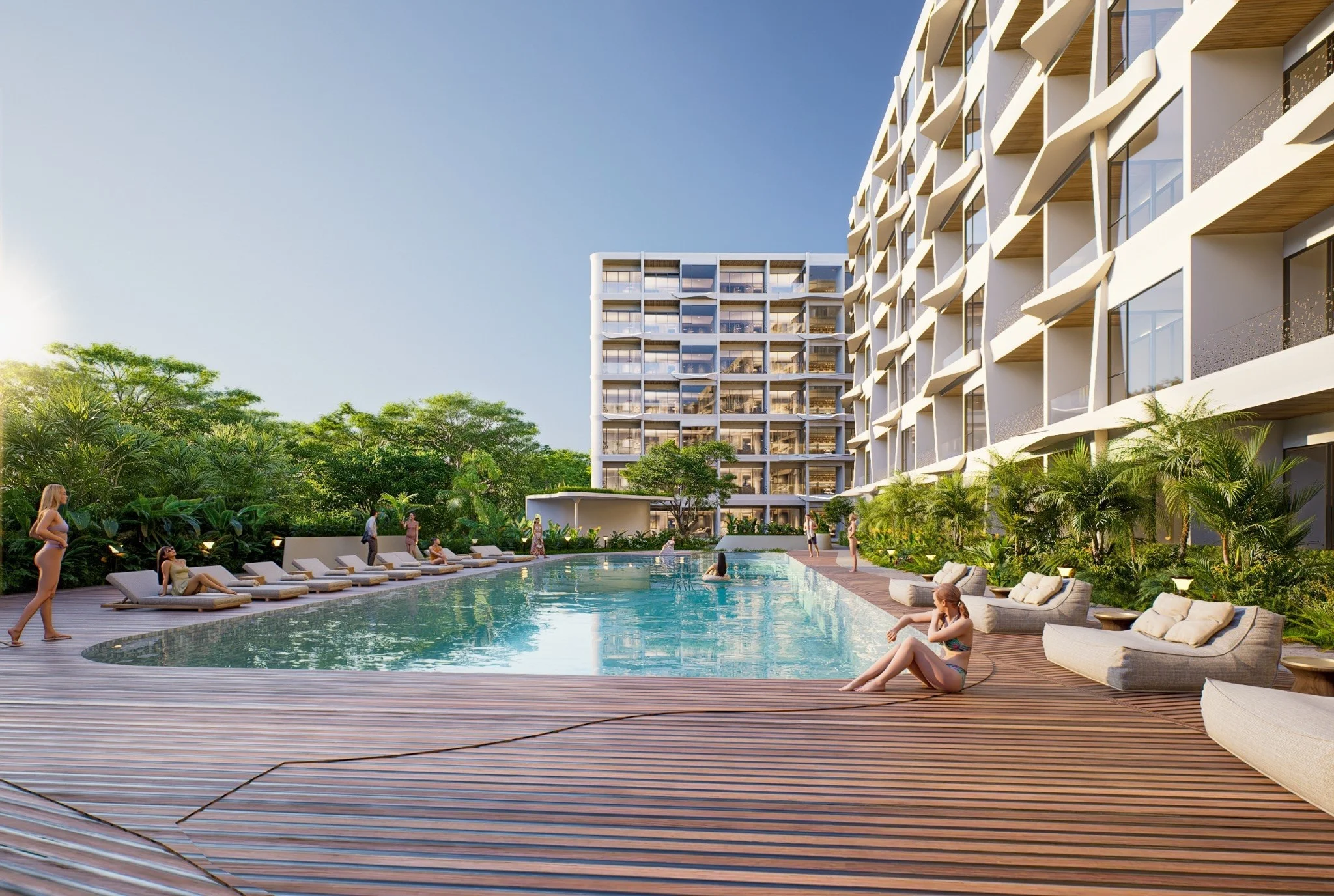 Бассейн и зона отдыха в Wallaya Residence Nai Harn, Пхукет