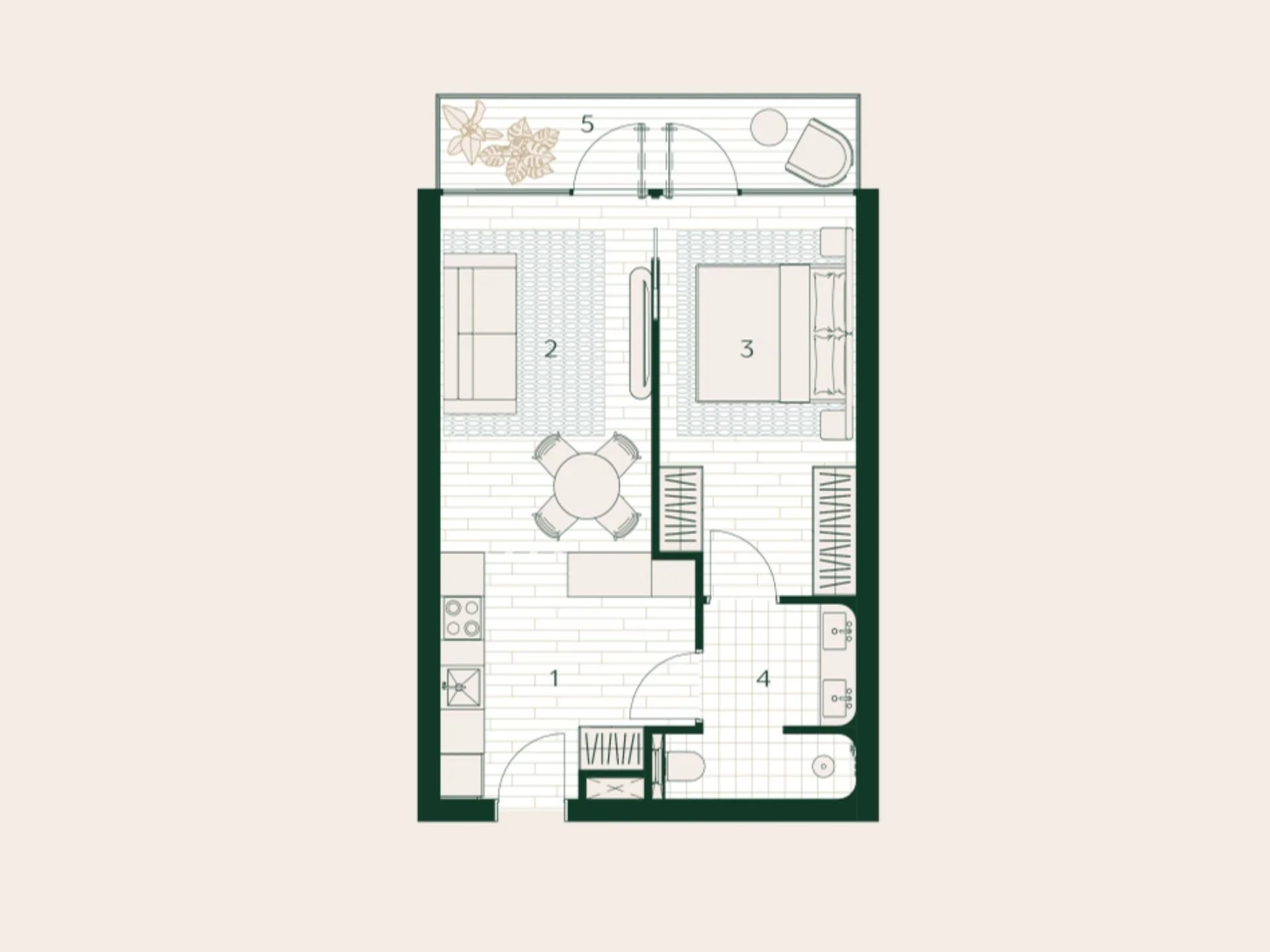 Unit Plan 1 bedroom 59 sqm  
