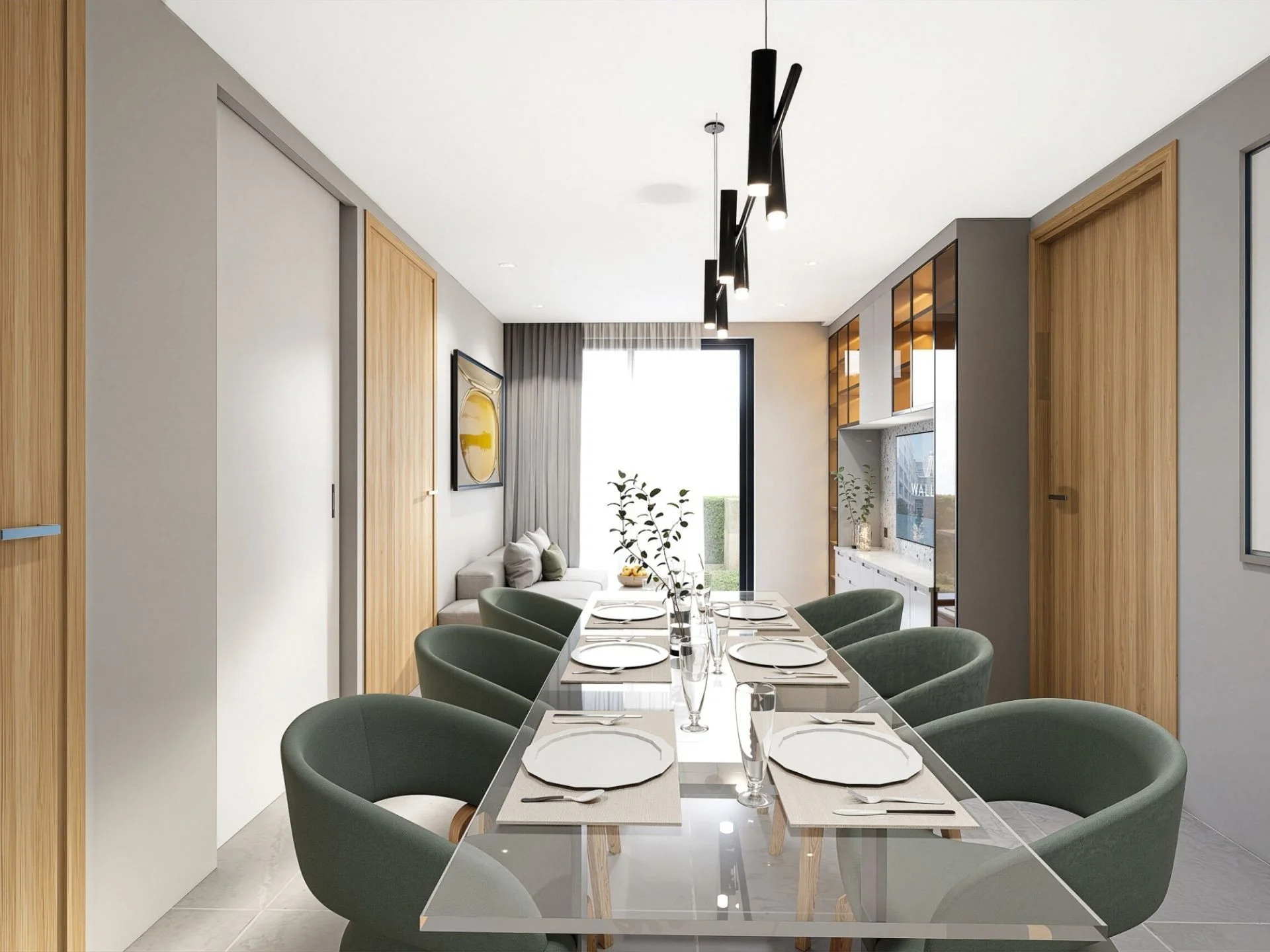 Столовая в трёхкомнатной квартире Wallaya Residence Nai Harn, Таиланд