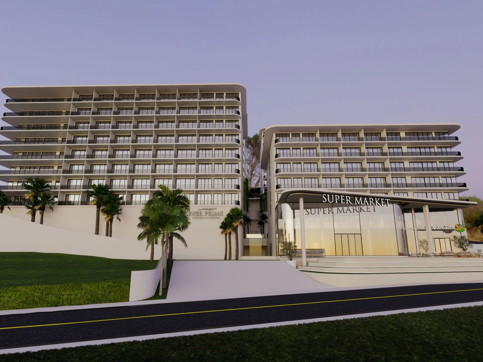 Архитектура Ever Prime Residences с интегрированным супермаркетом Karo