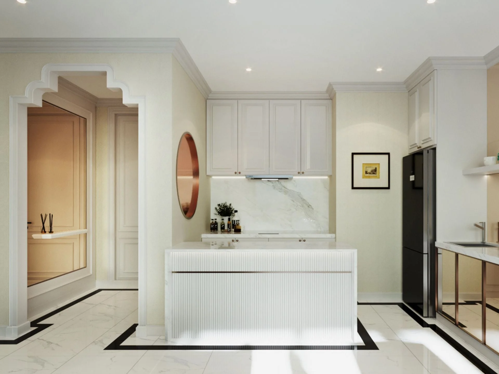 Интерьер кухни в 3-комнатной квартире в Atelier Residence, Bang Tao