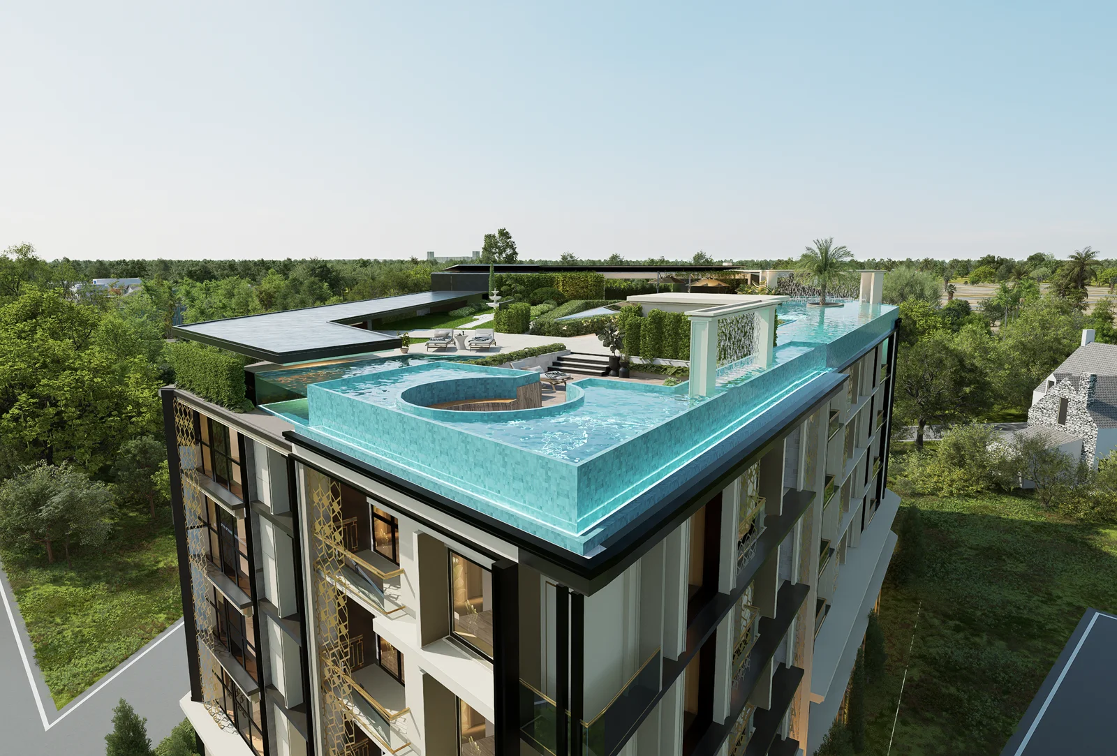 Piscina en la azotea de 8 Atelier Residence, Bang Tao